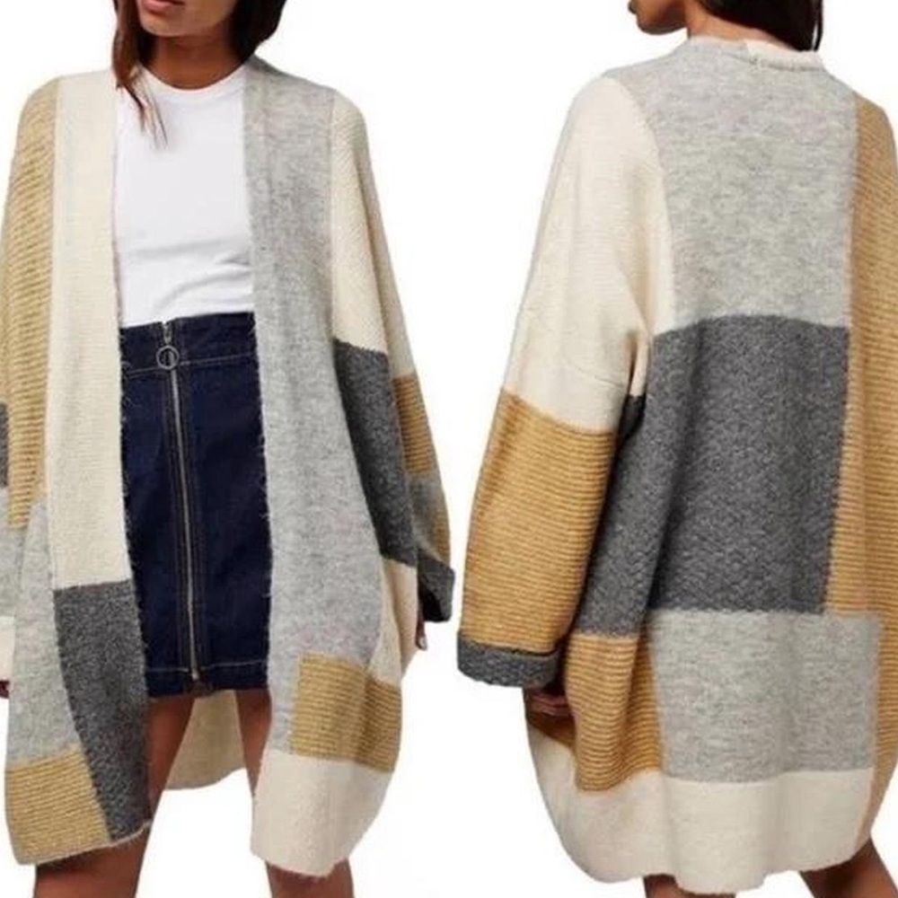 Topshop Patchwork Oversized Cardigan